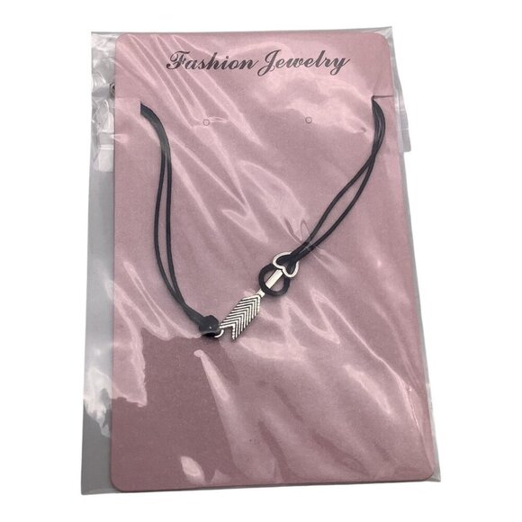 Fashion Jewelry Arrow Heart Black Rope Bracelet Women's Adjustable Sliver Tone - Picture 4 of 6